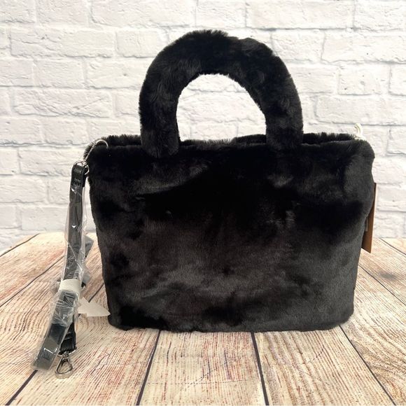 New Mix No. 6 Faux Fur Satchel Handbag Purse - Picture 1 of 5